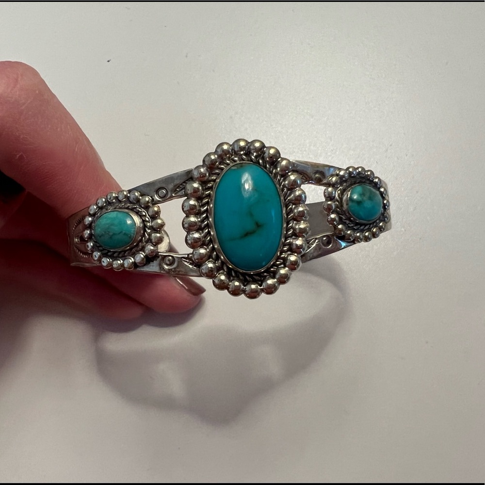 Sterling silver turquoise cuff bracelet